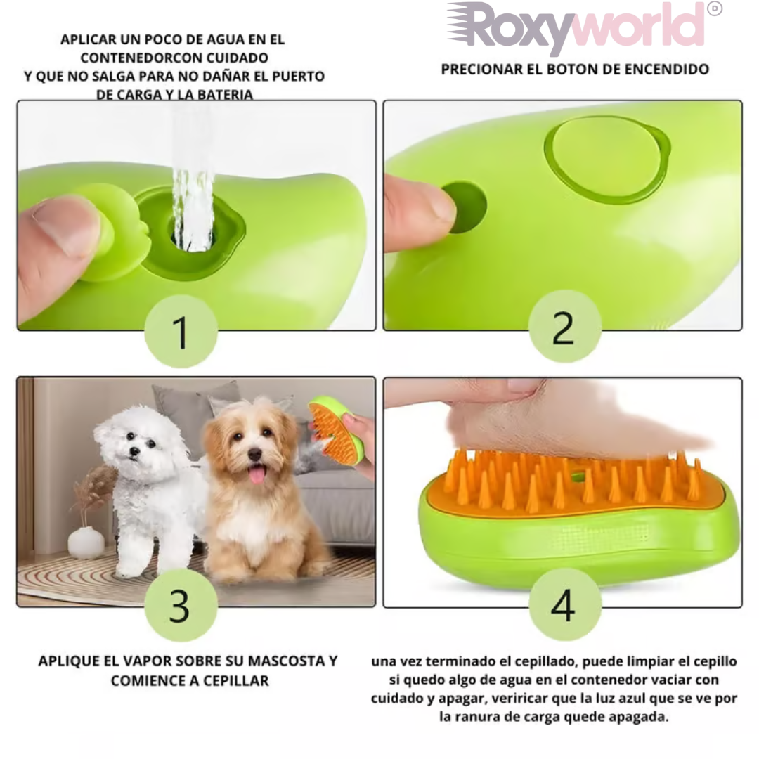CEPILLO DE VAPOR 3 EN 1 PARA MASCOTAS