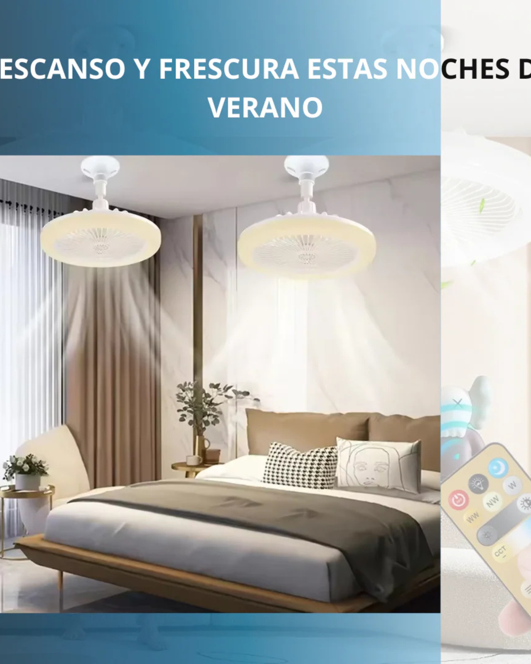 FOCO VENTILADOR- 3 NIVELES-85% AHORRO DE ENERGÍA