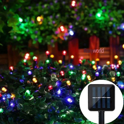LUCES NAVIDEÑAS CON PANEL SOLAR MULTICOLOR 20M