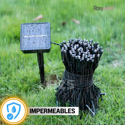 LUCES NAVIDEÑAS CON PANEL SOLAR MULTICOLOR 20M